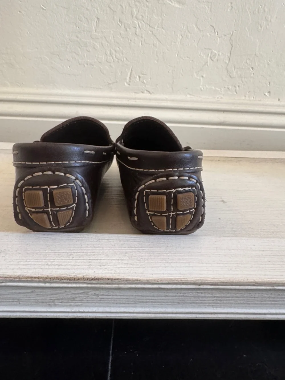 Jacadi Dark Brown Leather Moccasin Loafers for Kids